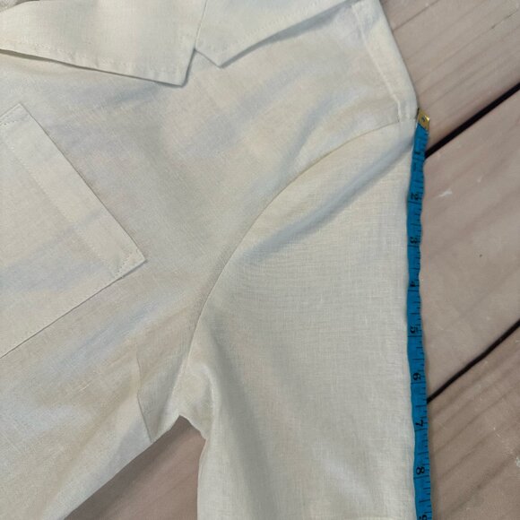 Marine Layer Shirt Button Down Short Sleeve Womans Hemp Blend Casual Small Relax - Picture 8 of 10